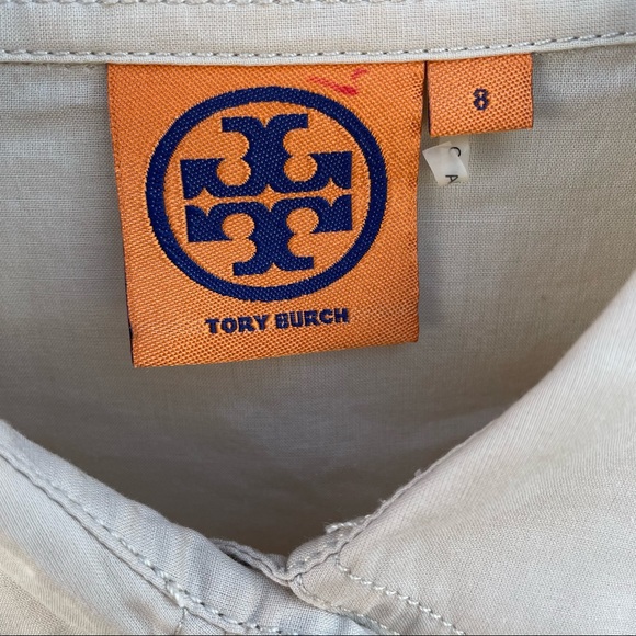 Tory Burch Women's Brigitte Tab Sleeve Button Down Shirt Blouse Semi Sheer Sz 8 - Picture 6 of 10